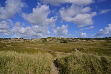 Les Mielles, Jersey, U.K.  Sand dunes vista at St.Ouen.