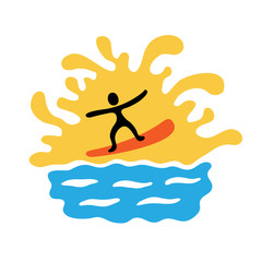 surfer on the wave, vector illustration