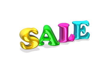 shiny text "sale"  isolated over white