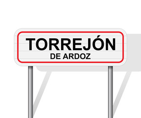 Welcome to Torrejon de Ardoz Spain road sign vector