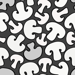 seamless background with sliced mushrooms