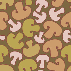 seamless background with sliced mushrooms