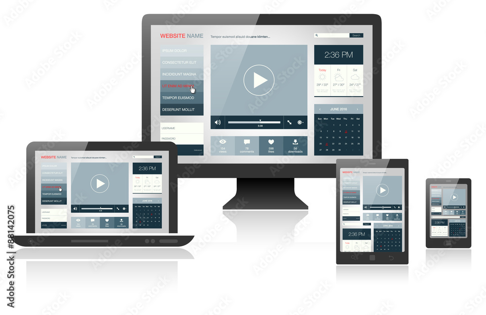 Poster responsive web design on different devices