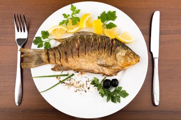Fish, Grilled, Food.