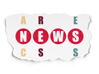 News concept: word News in solving Crossword Puzzle