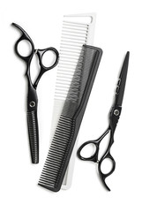 scissors and comb professional hairdresser