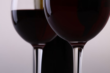 Two glasses and bottle