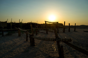Sonnenuntergang in der Wüste von Ägypten