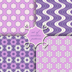 set of abstract vector  paper with decorative flowers, shapes and design elements for scrapbook  