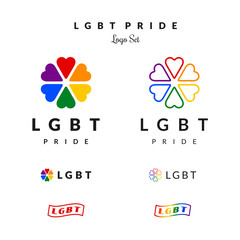 LGBT Pride Flag Rainbow Logo Set - 88146045