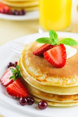 Breakfast, Pancake, Strawberry.
