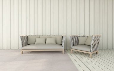 Working and living room set modern / 3D Render Image