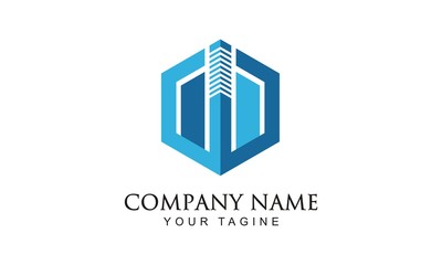 Building Logo Blue Color. Building Logo Blue Color . Building or real estate logo template.	