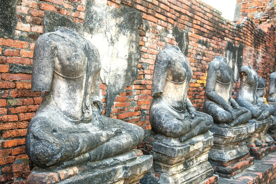 And old ruin buddha statue in Ayutthaya