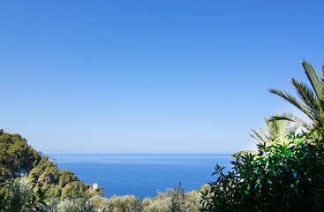 Majorca coast horizon view