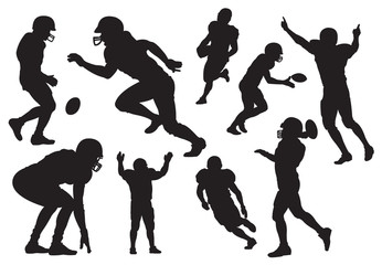 Vector American football players silhouette