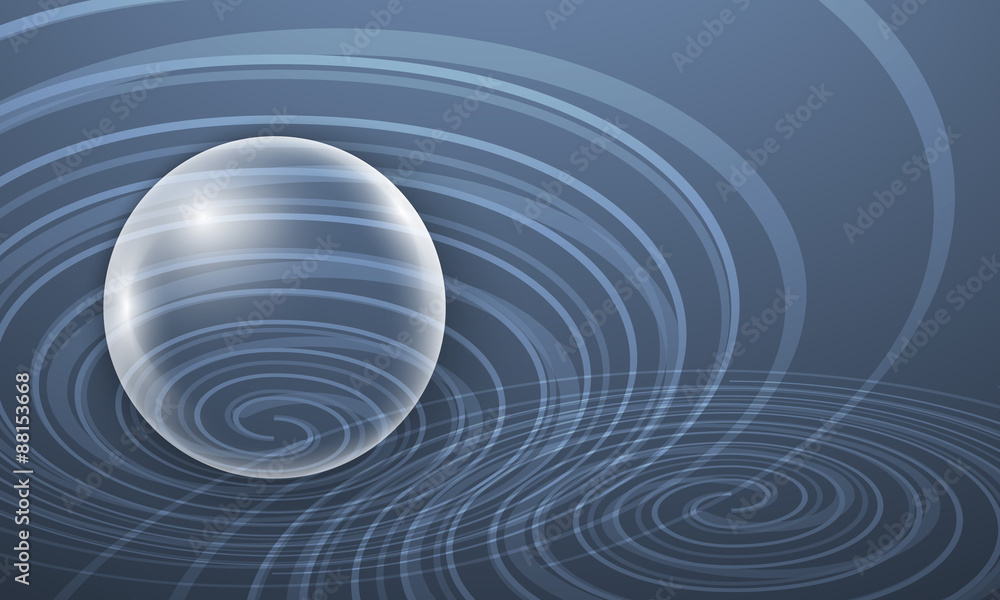 Poster vector abstract background and transparent bubble and spirals