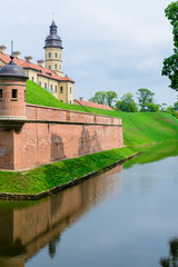 Fototapeta na wymiar Belarusian tourist landmark attraction Nesvizh Castle - medieval