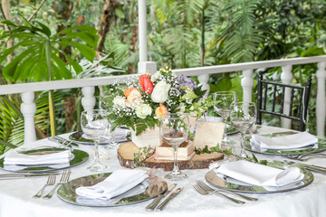Wedding table decorated