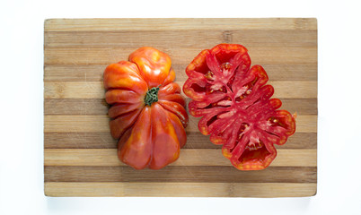 Fresh ecologic beefsteak tomato.