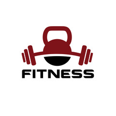 kettlebell and barbell vector design template