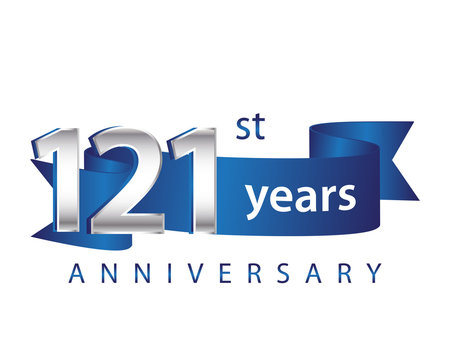 121Years Anniversary Logo Blue Ribbon