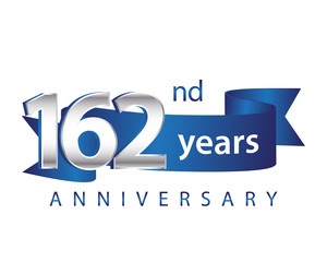 162 Years Anniversary Logo Blue Ribbon 