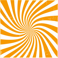 Orange rays abstract retro background