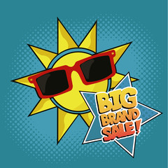 Summer Sale Illustratiion over color background