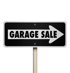 Garage Sale Road Sign Pointing Way Rummage Moving Lawn Resale Ev