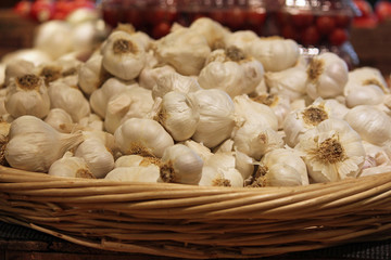 Basket of Garlic at the Farmers' Market