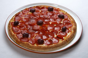 Pepperoni pizza at restaurant