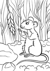 Cute mouse sitting in the field