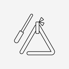 musical triangle line icon