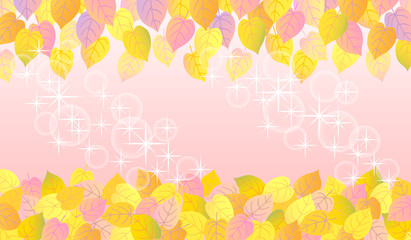 秋色背景　落葉キラキラ2