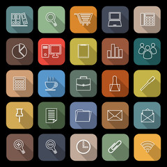 Office line flat icon with long shadow
