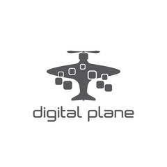 digital plane concept vector design template