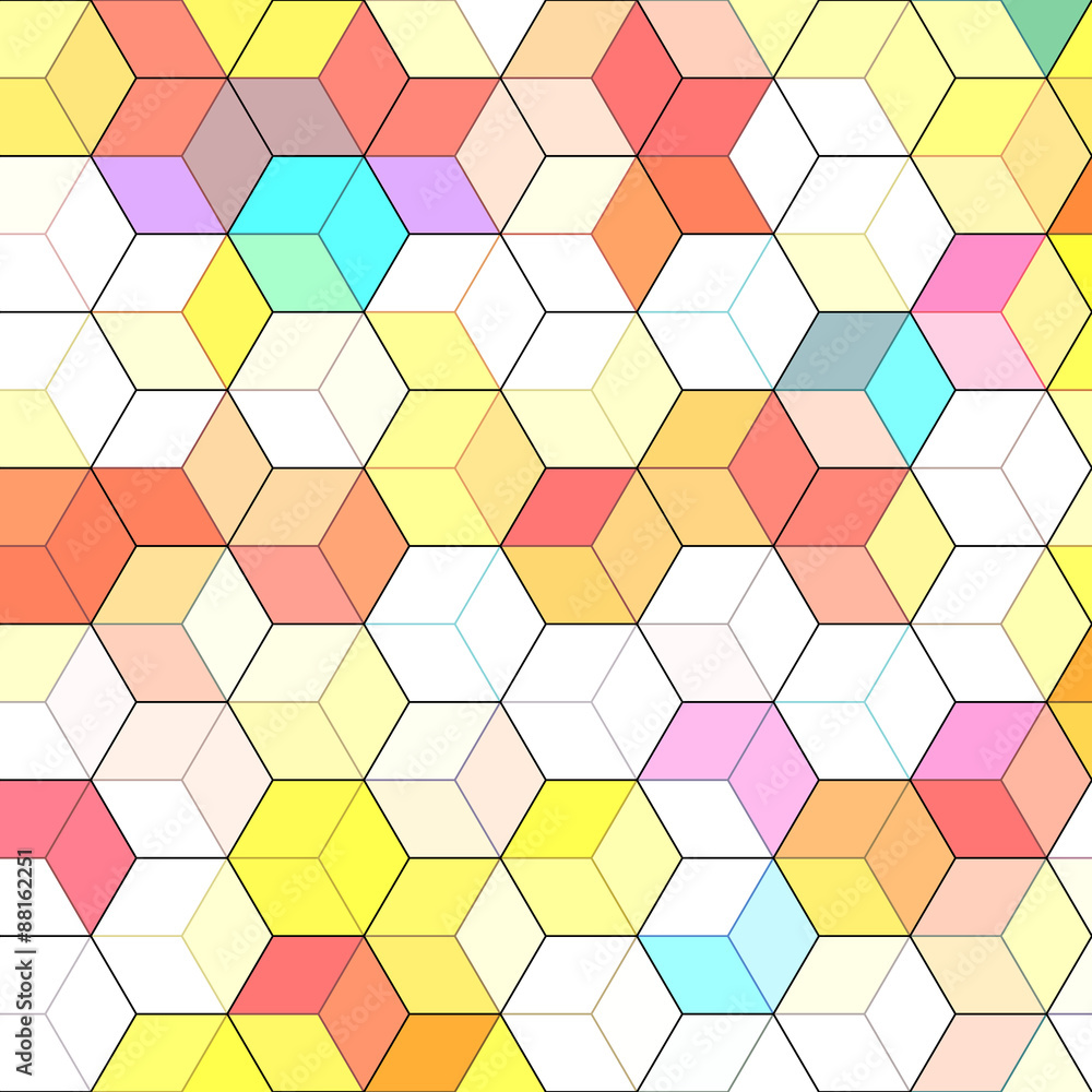 Poster abstract background with colorful hex polygons