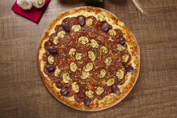 Pepperoni pizza at restaurant