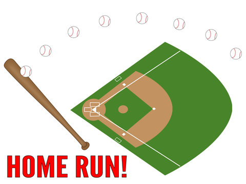 Baseball Home Run Illustration