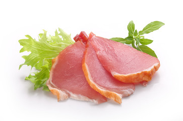 Slices of pork balyk