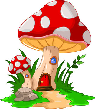 Cartoon mushroom house for you design