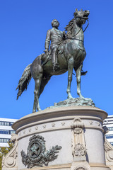 Fototapeta na wymiar General George Thomas Civil War Statue Thomas Circle Washington DC