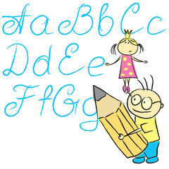 children calligraphy letters