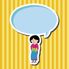 lady girl cartoon theme elements