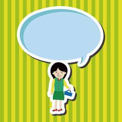 lady girl cartoon theme elements