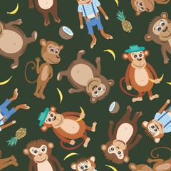 Vector Smiling Monkey Texture 