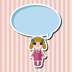 lady girl cartoon theme elements