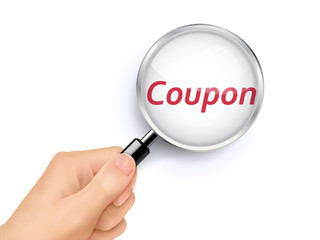 coupon showing through magnifying glass