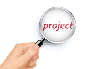 project showing through magnifying glass